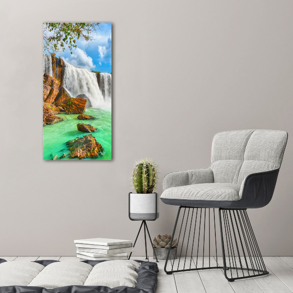 Verticale foto op canvas Waterval