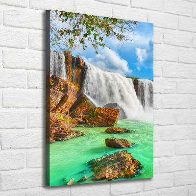 Verticale foto op canvas Waterval