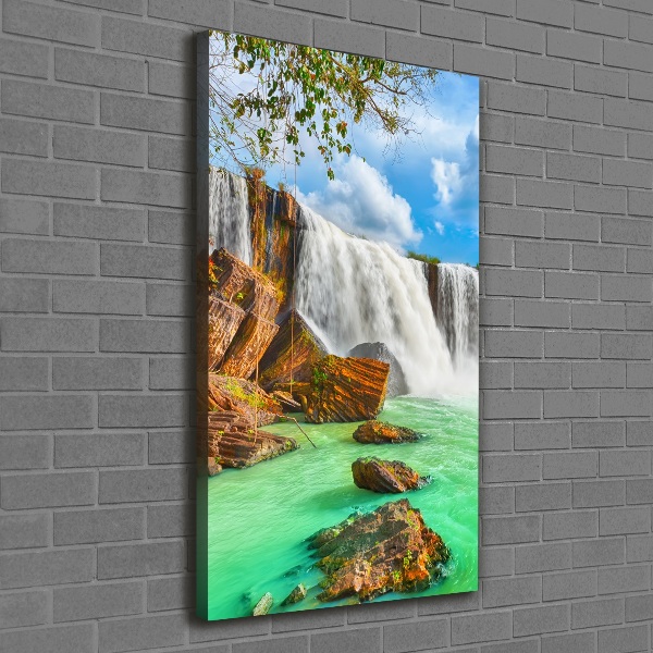 Verticale foto op canvas Waterval