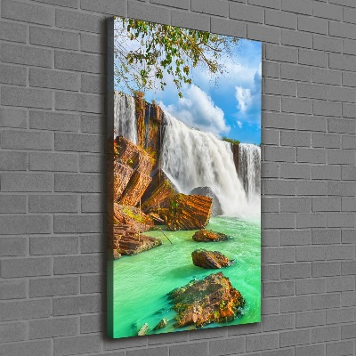 Verticale foto op canvas Waterval