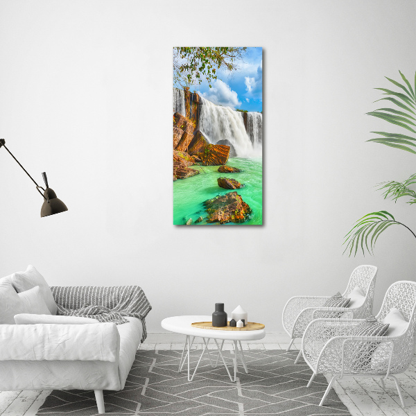 Verticale foto op canvas Waterval