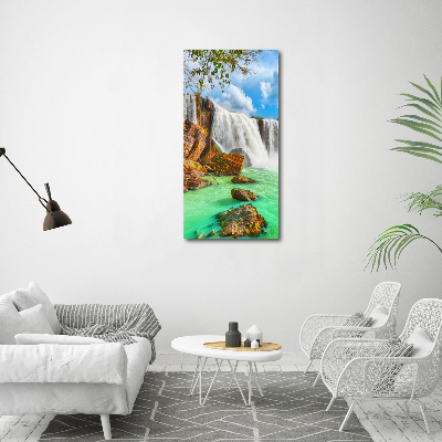 Verticale foto op canvas Waterval