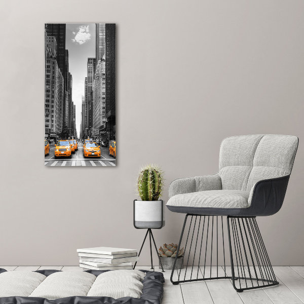 Verticaal schilderij op canvas New Yorkse taxi's