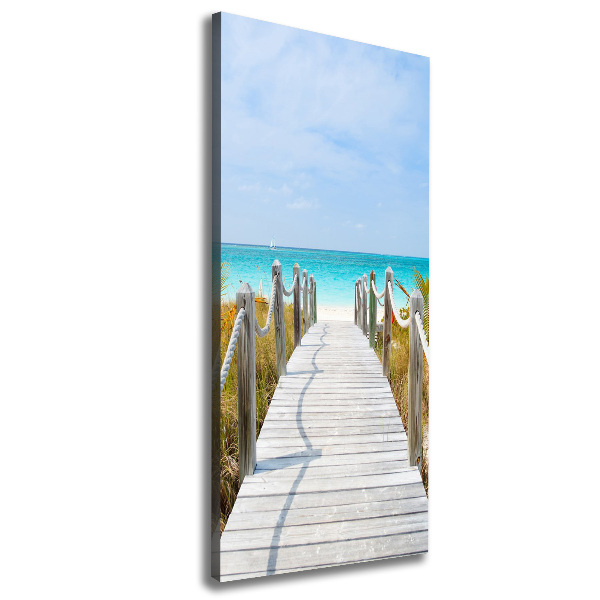 Verticaal canvasschilderij Pad naar het strand