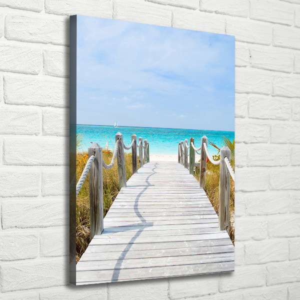 Verticaal canvasschilderij Pad naar het strand
