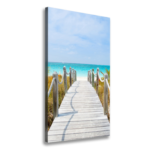 Verticaal canvasschilderij Pad naar het strand