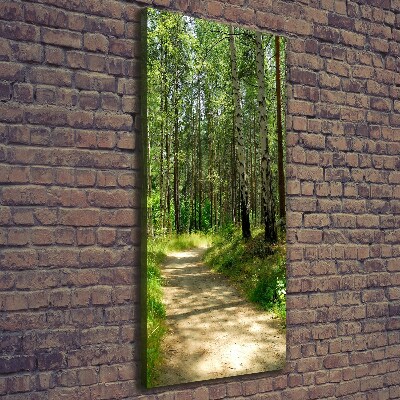 Verticaal schilderij op canvas Berkenbos