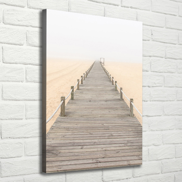 Verticaal schilderij op canvas Strandpad