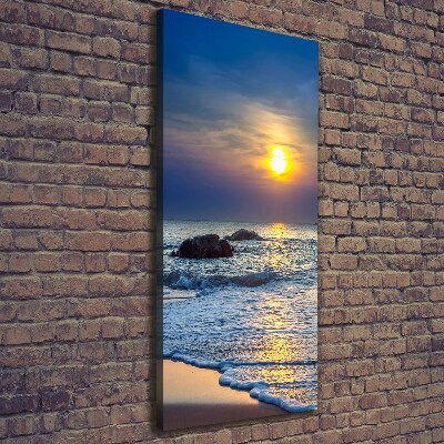 Verticale foto op canvas Zonsondergangstrand