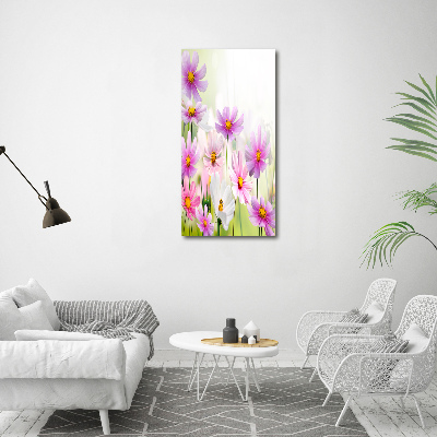 Verticaal canvasschilderij Wilde bloemen