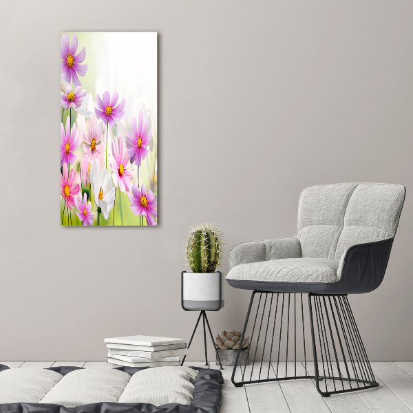 Verticaal canvasschilderij Wilde bloemen