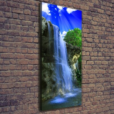 Verticaal canvasschilderij Waterval
