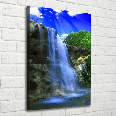 Verticaal canvasschilderij Waterval