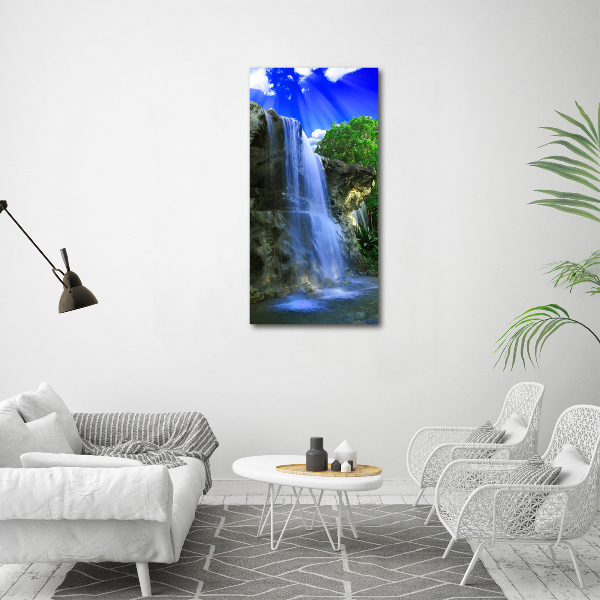 Verticaal canvasschilderij Waterval