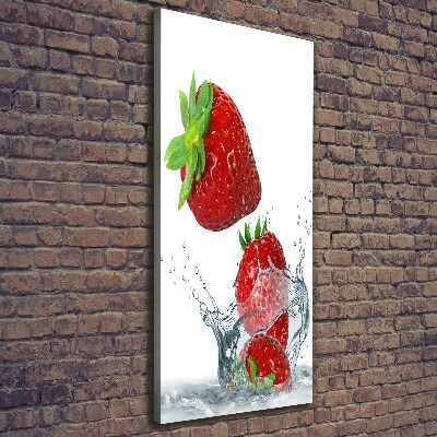Verticale foto op canvas Aardbeien