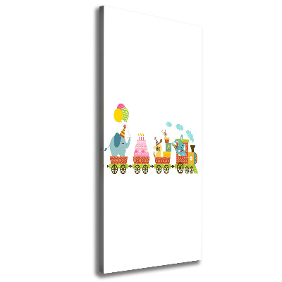 Verticale foto op canvas Vrolijke Trein