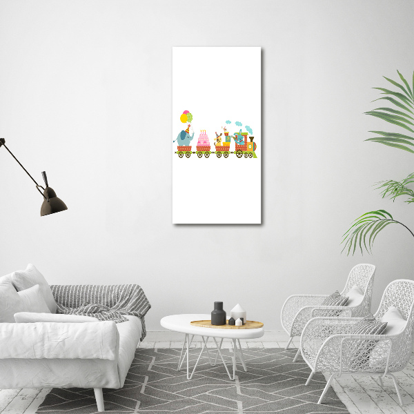Verticale foto op canvas Vrolijke Trein