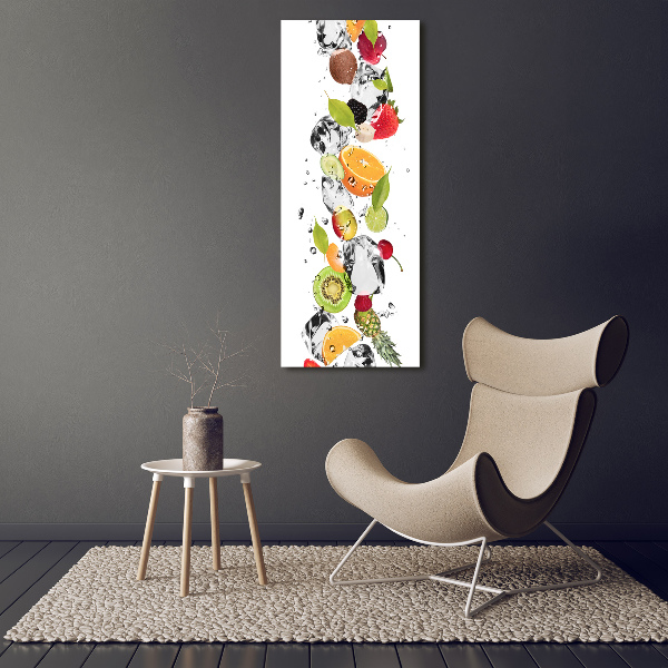 Verticale canvasfoto Fruit en water