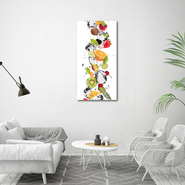 Verticale canvasfoto Fruit en water