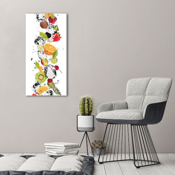 Verticale canvasfoto Fruit en water
