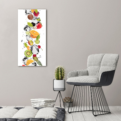 Verticale canvasfoto Fruit en water