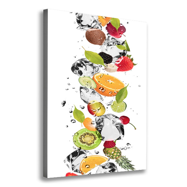 Verticale canvasfoto Fruit en water