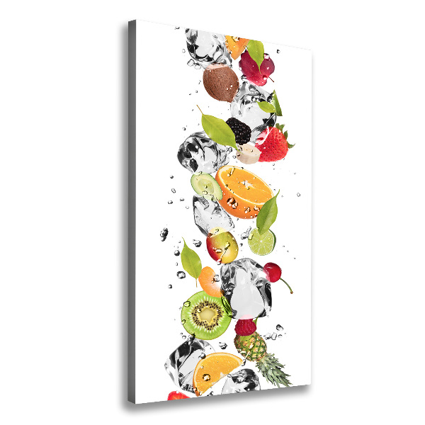 Verticale canvasfoto Fruit en water
