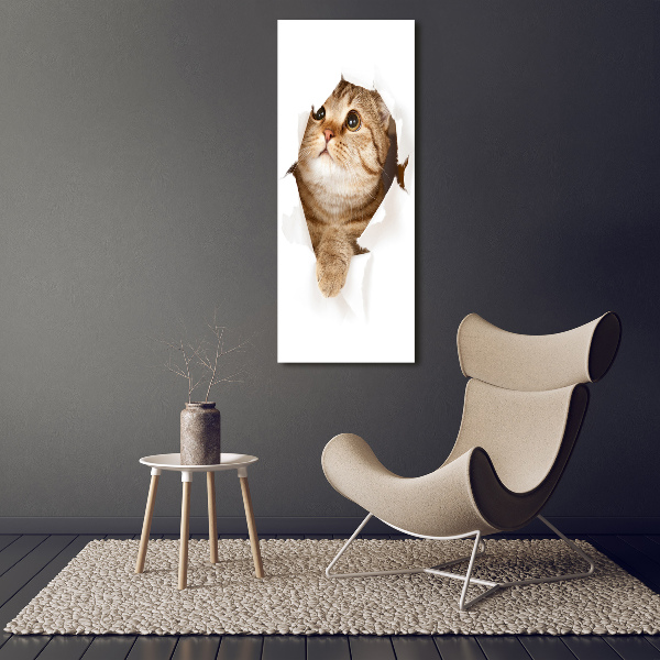 Verticaal canvasschilderij Kat