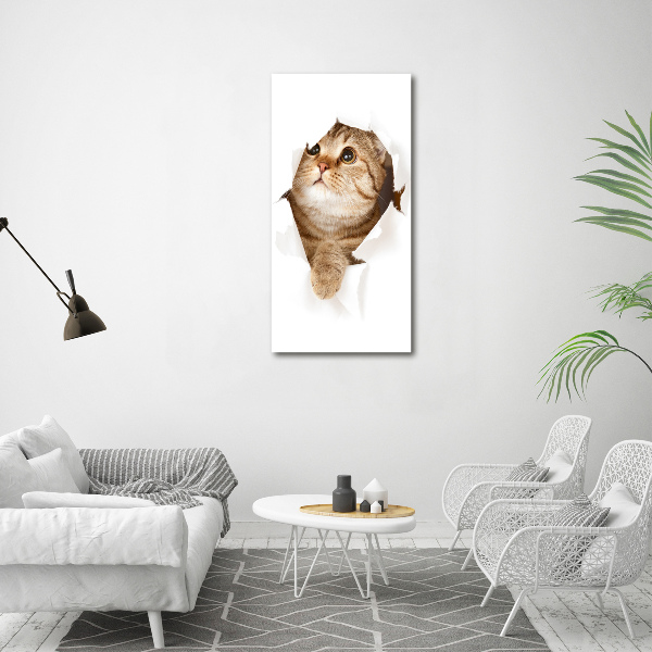 Verticaal canvasschilderij Kat