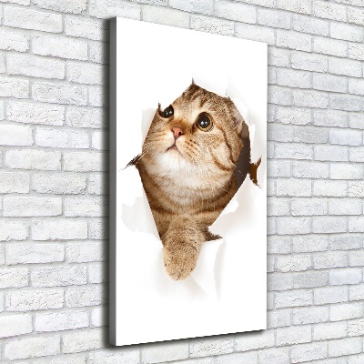 Verticaal canvasschilderij Kat