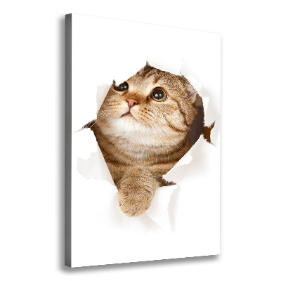 Verticaal canvasschilderij Kat