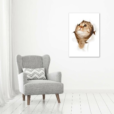 Verticaal canvasschilderij Kat