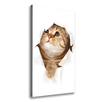 Verticaal canvasschilderij Kat