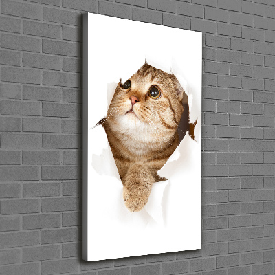 Verticaal canvasschilderij Kat