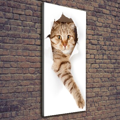 Verticaal schilderij op canvas Kat