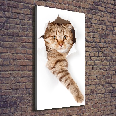 Verticaal schilderij op canvas Kat
