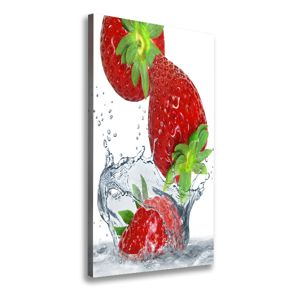 Verticale foto op canvas Aardbeien