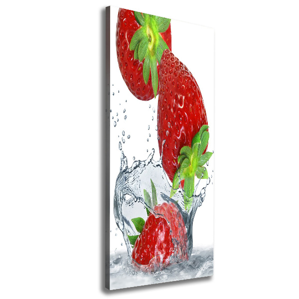Verticale foto op canvas Aardbeien