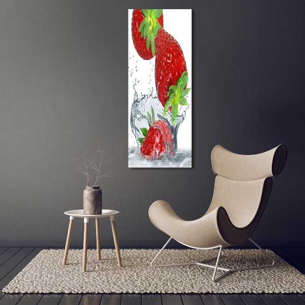 Verticale foto op canvas Aardbeien