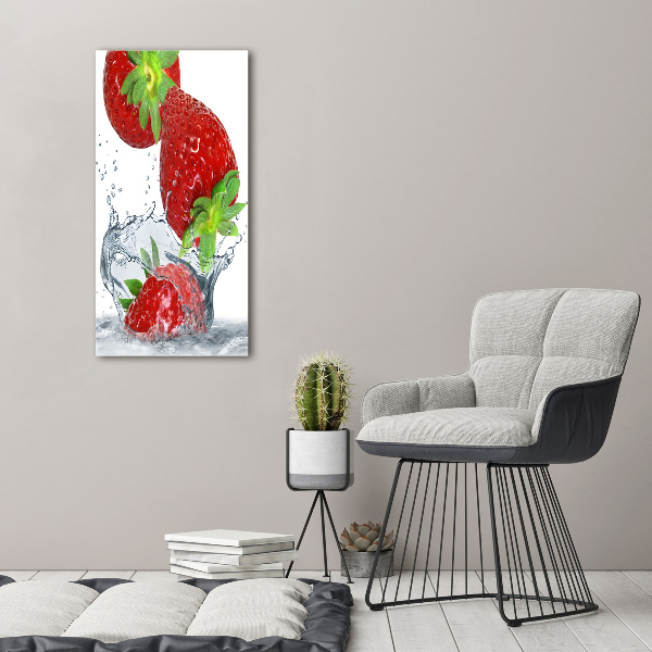 Verticale foto op canvas Aardbeien