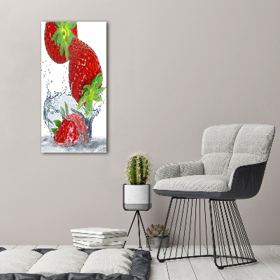 Verticale foto op canvas Aardbeien