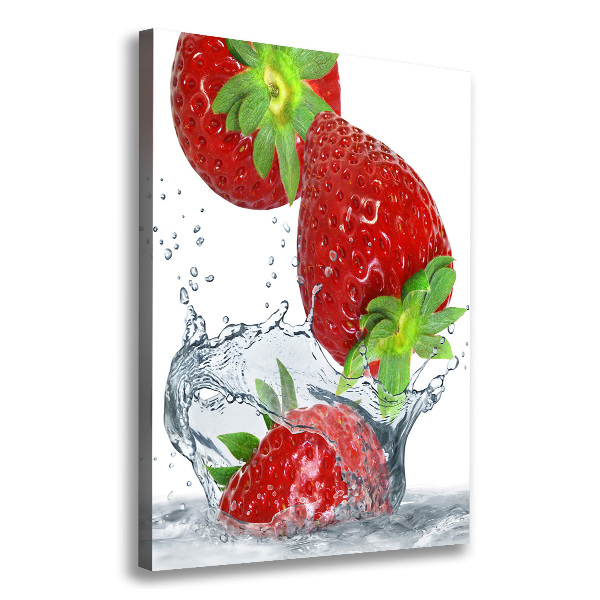 Verticale foto op canvas Aardbeien