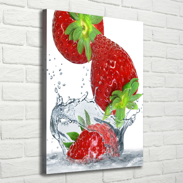 Verticale foto op canvas Aardbeien