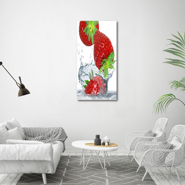 Verticale foto op canvas Aardbeien