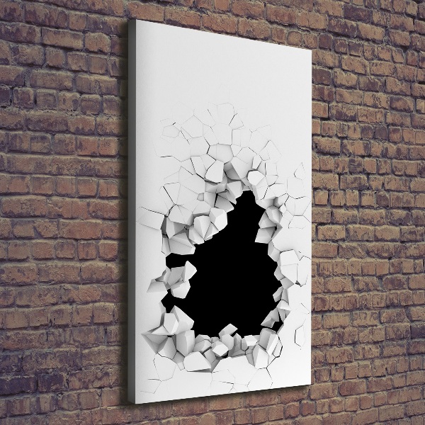 Verticaal canvasschilderij Gat in de muur