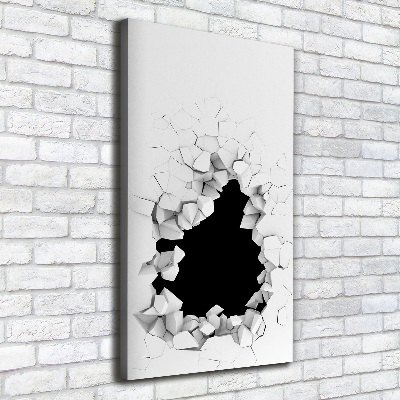 Verticaal canvasschilderij Gat in de muur