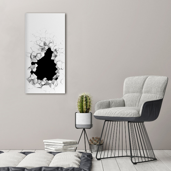 Verticaal canvasschilderij Gat in de muur