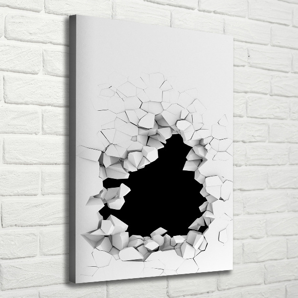 Verticaal canvasschilderij Gat in de muur