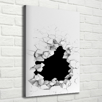 Verticaal canvasschilderij Gat in de muur