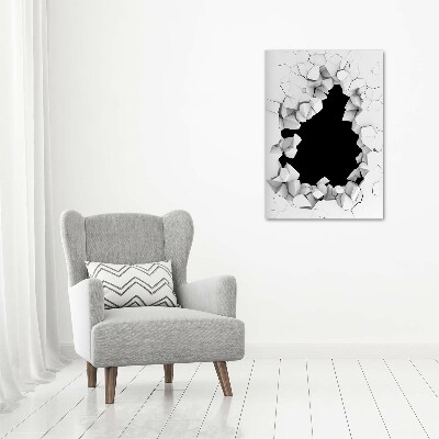 Verticaal canvasschilderij Gat in de muur